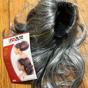 Bob Tail hair Grey Drawstring
